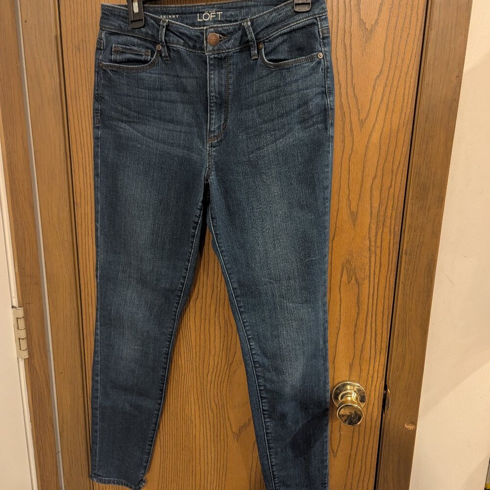 LOFT Denim Jeans Curvy Skinny Ankle Medium Wash-Women's 24/7